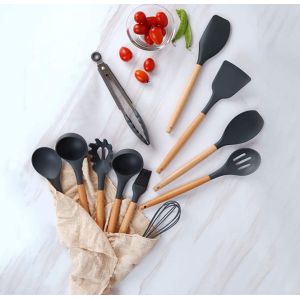 Buy cheap Black Silicone Kitchen Utensil Sets scratchless Hasslefree Ergonomic from wholesalers