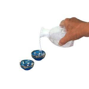 Buy cheap Mouth Blown Lead Free Crystal Glass Sake Bottle Set 200ml from wholesalers