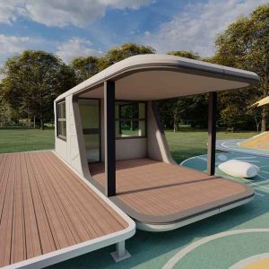 Buy cheap Modern Luxury Space Capsule House Steel Frame Prefabricated Space Capsule Mini with Balcony and Smart Control from wholesalers