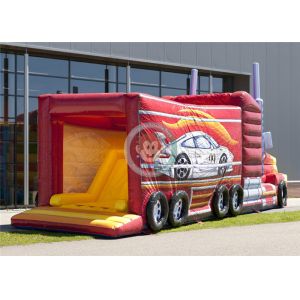 Car Bouncy Assault Course , Inflatable Water Obstacle Course Digital Printing