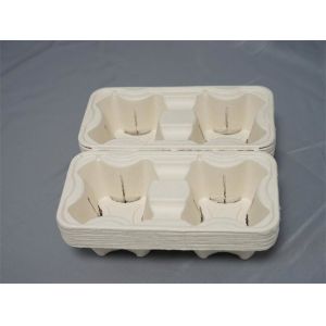 Buy cheap 4 Cell Cup Biodegradable Sugarcane Plates Bagasse Pulp 220x218x46.6mm from wholesalers