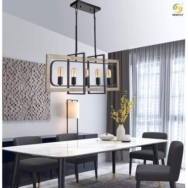 Quality Fashionable LED Modern Pendant Light Iron Wood Material for sale