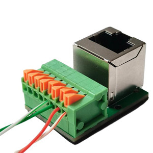 8 Pin Spring Crimping Terminal Blocks to Network RJ45 Jack Adapter PCB Module
