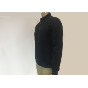 Buy cheap Navy Corduroy Mandarin Collar Mens Polyester Bomber Jacket Snow Mens Padded Jacket from wholesalers