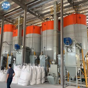 China 45kw Dry Mortar Machine With Twin Shaft Paddle Mixer Pressure 0.4 - 0.6Mpa on sale