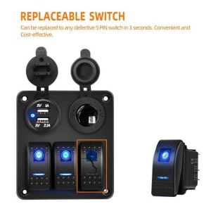 Buy cheap Wleto LED 4 Pin Marine Auto Rocker Switch Panel Waterproof Dual Voltage from wholesalers