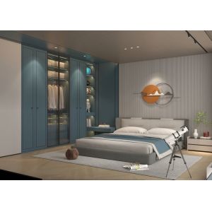 Buy cheap New Chinese Style Blue Grey Stainless Steel Wardrobe With Multiple Storage Solution from wholesalers