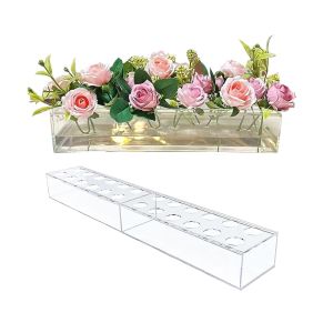 Buy cheap Modern Decor Acrylic Flower Vases Rectangular Clear Acrylic Centerpiece Stand 12 Inches from wholesalers