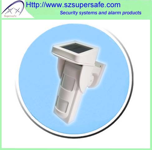 Quality Solar Powered Wireless Outdoor Dual PIR Detector for sale