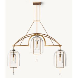 Buy cheap 43 kg Fulcrum Linear Brass Crystal Chandelier with Dimension 155cm W x 34cm D x 142cm H from wholesalers