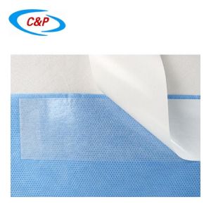 Plain Blue Surgical Utility Drape With Adhesive Non Woven Fabric