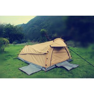 Buy cheap Canvas Camping Two Person Swag Tent With 450GSM Grid PVC Floor / Mesh Window from wholesalers