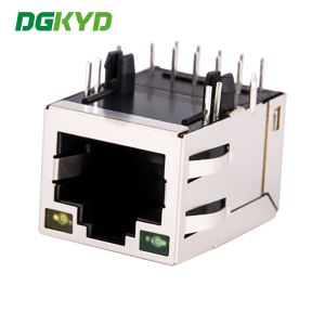Buy cheap KRJ-H202GYENL RJ45 With Light / Transformer , Network Interface Ethernet Integrated Gigabit Connector from wholesalers