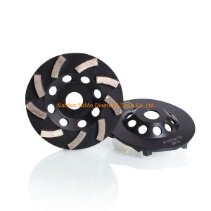 China Rigid Concrete Grinding Cup 5″  Non Threaded 9 Segment Cup Grinding Disc on sale