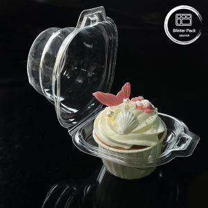 Buy cheap Transparent Hinged Clamshell Disposable Plastic Food Containers Single Cupcake Holders from wholesalers