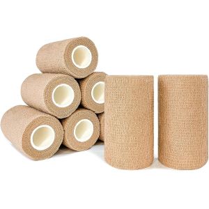 Beige-Self Adhesive Cohesive Bandage Wrap, Self Adherant Non-Woven Wrap Rolls,