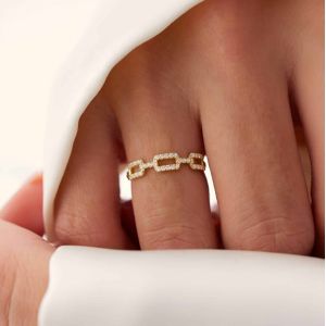 Buy cheap 925 Sterling Silver 18K Gold White CZ Cuban Twist Ring with Fast Shipping to Your Country from wholesalers