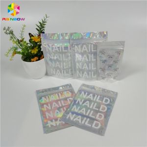 Buy cheap Stand Up Customized Makeup Organizer Bag One Side Clear Holographic Laser Packaging from wholesalers