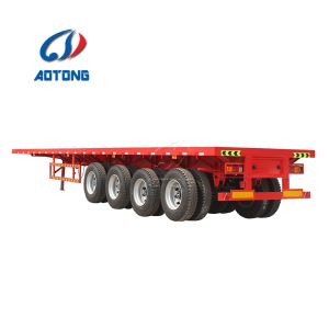 Buy cheap Mechanical/Air Suspension 3 Axle Flatbed Semi Trailer for Shipping Container Transport from wholesalers