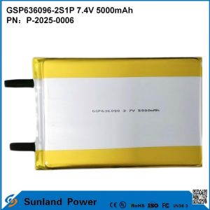 Buy cheap Rechargeable Lithium-Ion Battery Pack GSP636096-2S1P 7.4V And 5000mAh For Power Banks Outdoor Electronic Devices Flashlight Lighting Small Electronic from wholesalers