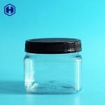 Buy cheap Clear PET Plastic Grip Jars Canned Square Plastic Jars With Lids 420ML 14OZ from wholesalers