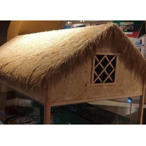 Landscaping Synthetic Thatch Roof With High Softness Flame Retardant Artificial