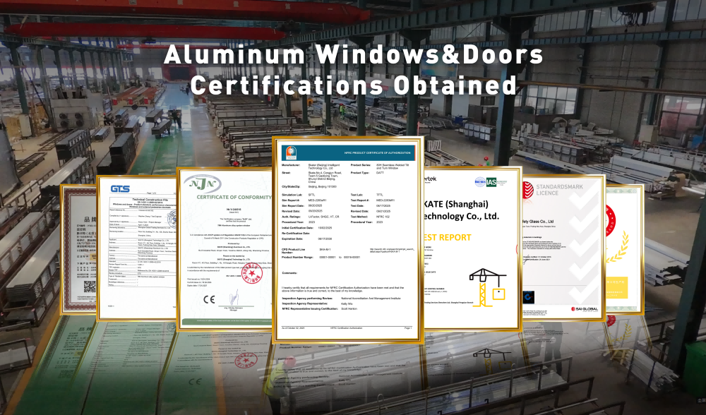 NFRC Certified Aluminum Casement Window with 5+27A+5 Glass and SHRC 0.22 for Modern Homes