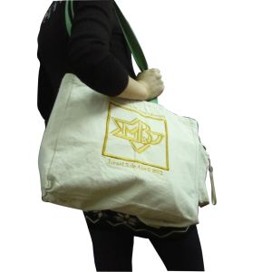 Buy cheap Custom Printed Natural Canvas Reusable Carrier Bags With Cotton Handle emboidery logo from wholesalers