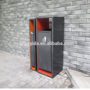 Sustainable Rectangular Steel 50L Park Dustbin