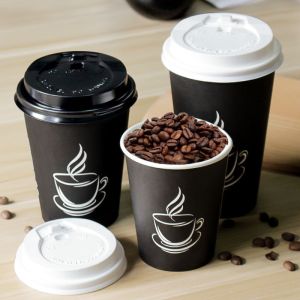 Buy cheap 2.5oz Custom Printed Black Disposable Coffee Cups 8oz Coffee Single Wall Cups from wholesalers