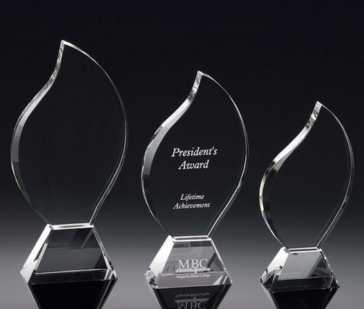 olympia crystal flame trophy/2d laser olympia crystal flame award/3d laser flame