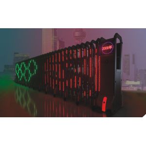 China Neon Tube Automatic Motorized Retractable Gate With Dymamic Lighting Effects on sale