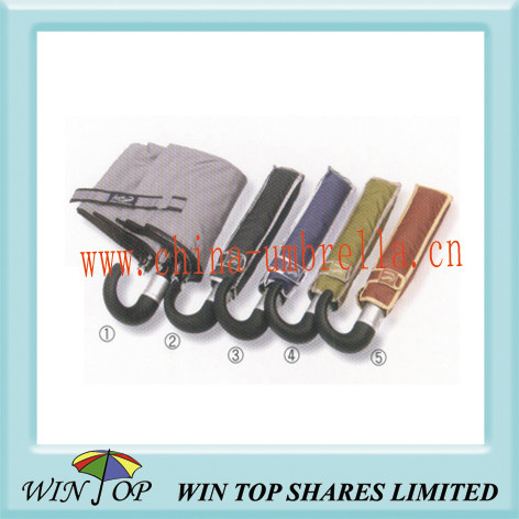 21" 3 Folding Full Auto Solid Umbrella with Piping