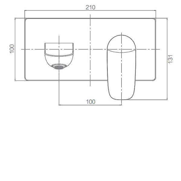 Polished Wall Mounted Mixer Taps G1/ 2 131mm 210mm Brass Material
