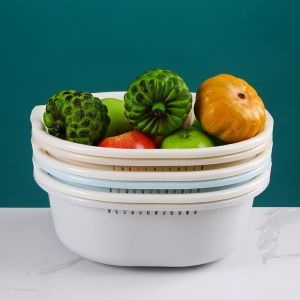 Buy cheap Plastic PP Elliptic Vegetables Wash Basket With Bituminous Water from wholesalers