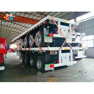 Buy cheap Flat Deck Heavy Loading 4 Axles 60t Container Semi Trailer product