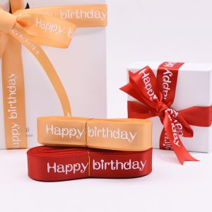 Buy cheap Wholesale Custom Logo Printed birthday ribbon polyester satin ribbon from wholesalers