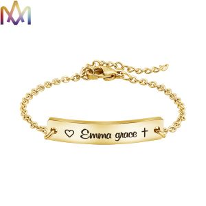 Buy cheap Hypoallergenic Womens Engraved 45MM Thin Bar Bracelet from wholesalers