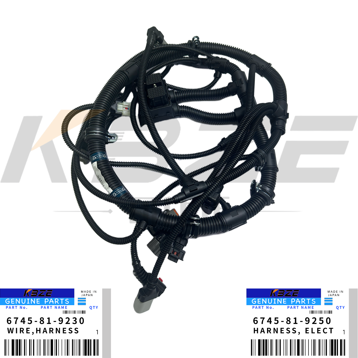 KBZE 6745-81-9230 6745-81-9250 KOMATSU SAA6D114E-3 ENGINE WIIRNG HARNESS FOR