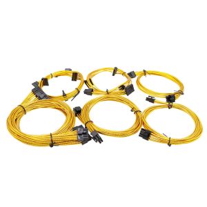 Buy cheap PSU Cable Bright Braided Power Supply Modular Cable Kit 24 Pin 8pin 6pin Length 630mm Gold Pink Blue Sliver Purple Green PVC from wholesalers