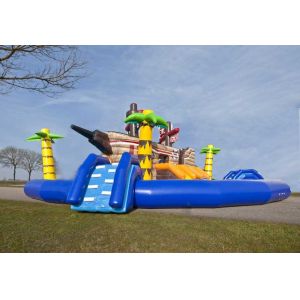 Buy cheap Exciting Inflatable Amusement Park Adventurous Customizable Design With Centre Slide from wholesalers