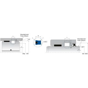 KL24 Single Acting Piston Rod Seals Hydraulic Symmetrical Design