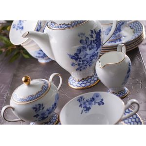 Buy cheap Blue And White 180CC Paragon Fine Bone China Tea Set from wholesalers