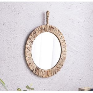 Buy cheap Wall Mounted Hanging Make Up Decoration Handmade Natural Seagrass Mirror from wholesalers