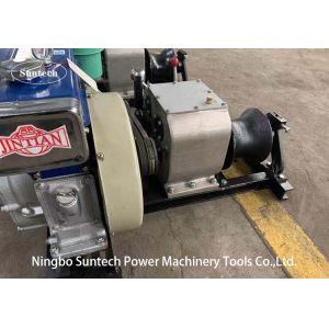 Overhead Line Diesel Engine Cable Winch Puller With Belt Driven