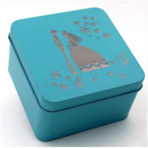 Buy cheap 100mm Blue Red Square Tins With Lids For Christmas Holiday Packaging from wholesalers