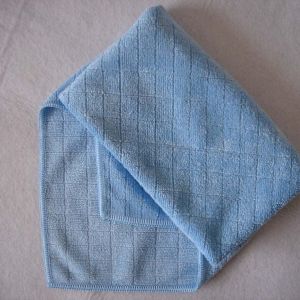 White 100% polyester tea towel weft grid towel