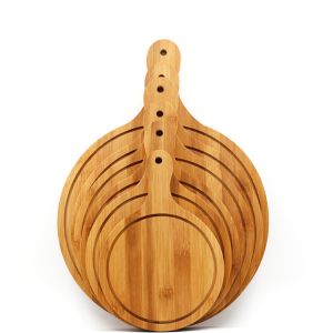 Buy cheap Wood Handle 7'' 9'' Bamboo Pizza Plate Customized Paddle Cutting Board from wholesalers