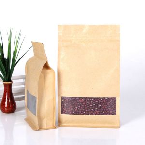 Buy cheap Open Window Brown k Flat Bottom Zipper Pouch from wholesalers