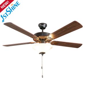 Retro Ceiling Fan Trending New 5 MDF Blades With Lights Traditional Pull Chain